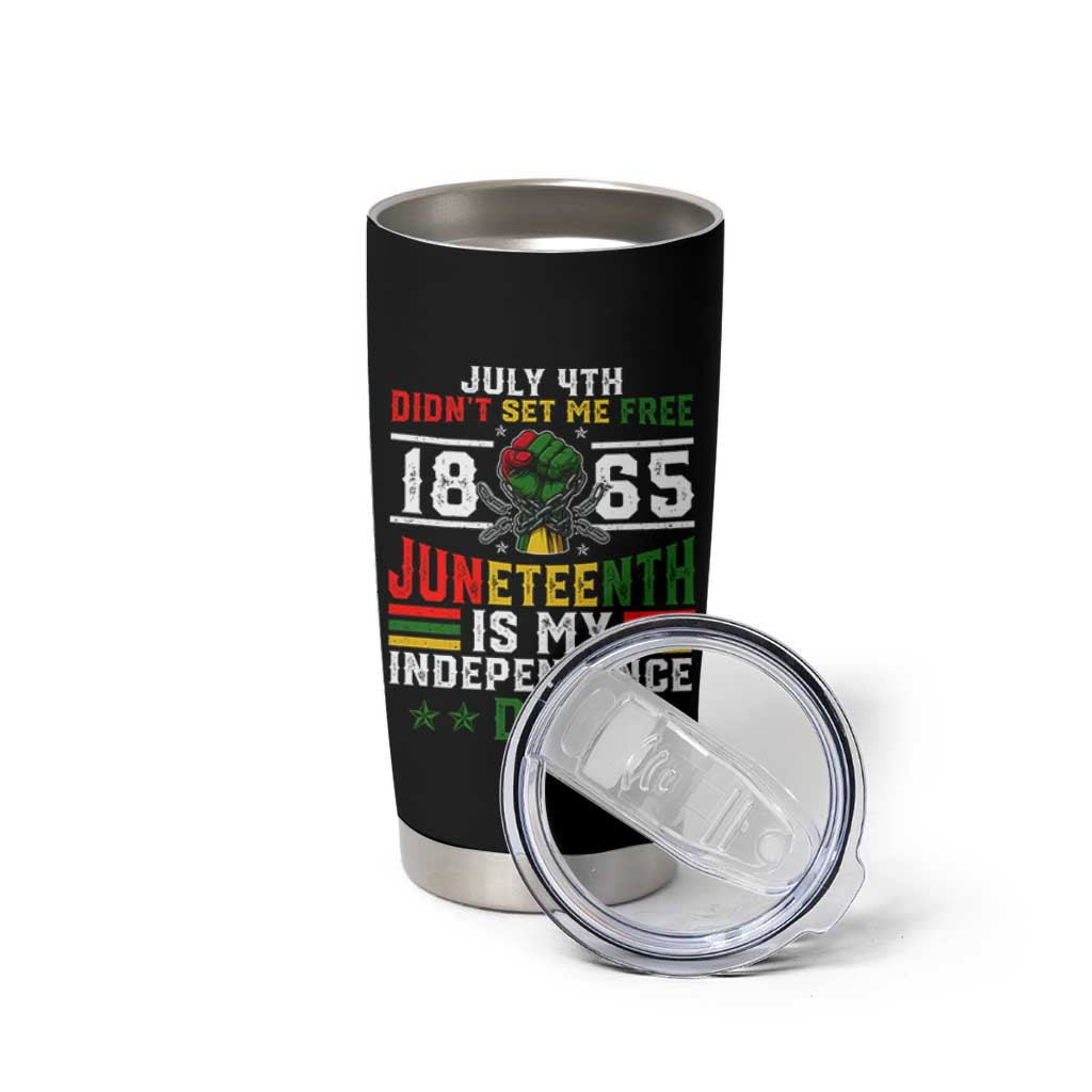 July 4th Didn't Set Me Free 1865 Juneteenth Is My Independence Day Tumbler Cup