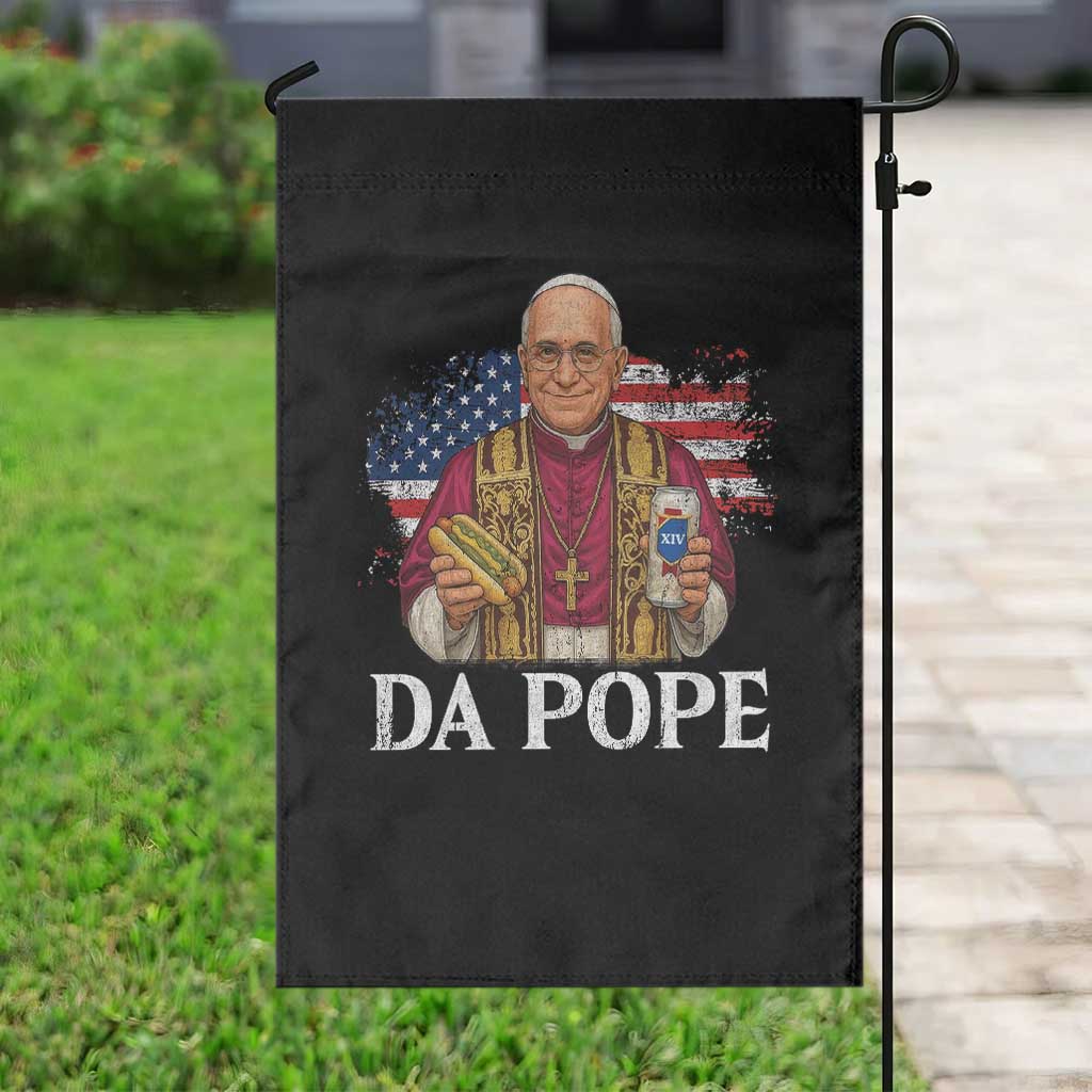 Funny Da Pope America Chicago Leo XIV Garden Flag Hotdog And Beer - Wonder Print Shop