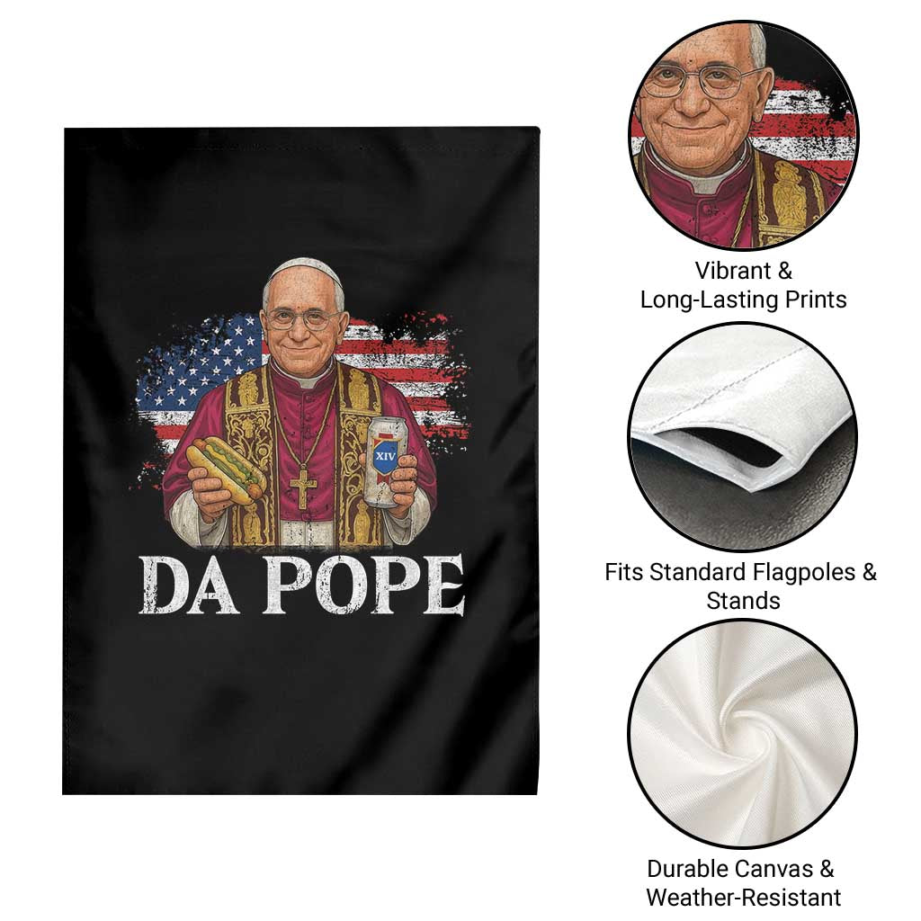 Funny Da Pope America Chicago Leo XIV Garden Flag Hotdog And Beer - Wonder Print Shop
