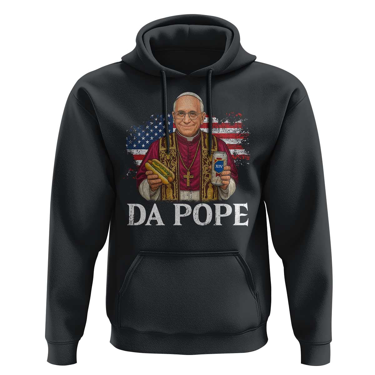 Funny Da Pope America Chicago Leo XIV Hoodie Hotdog And Beer