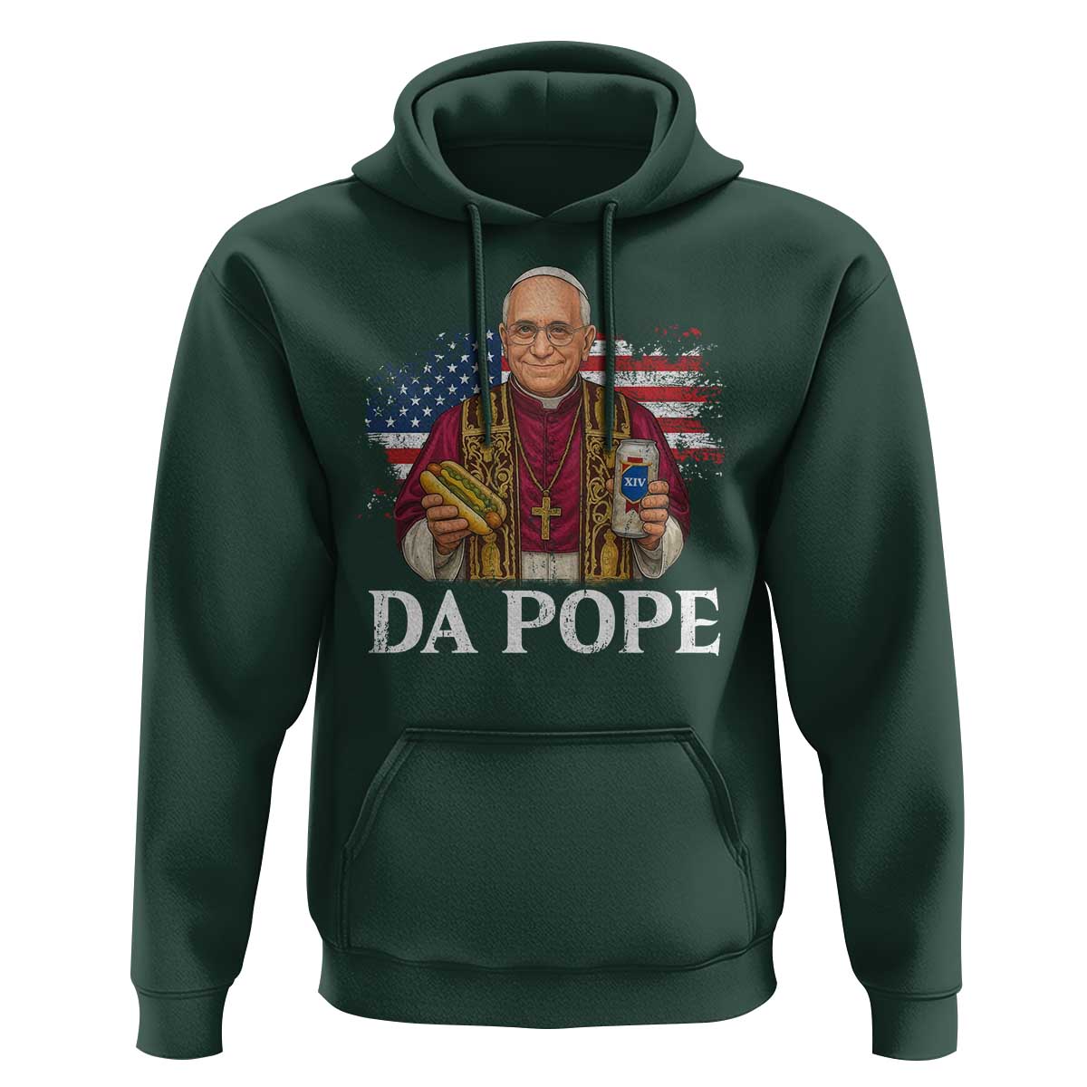 Funny Da Pope America Chicago Leo XIV Hoodie Hotdog And Beer