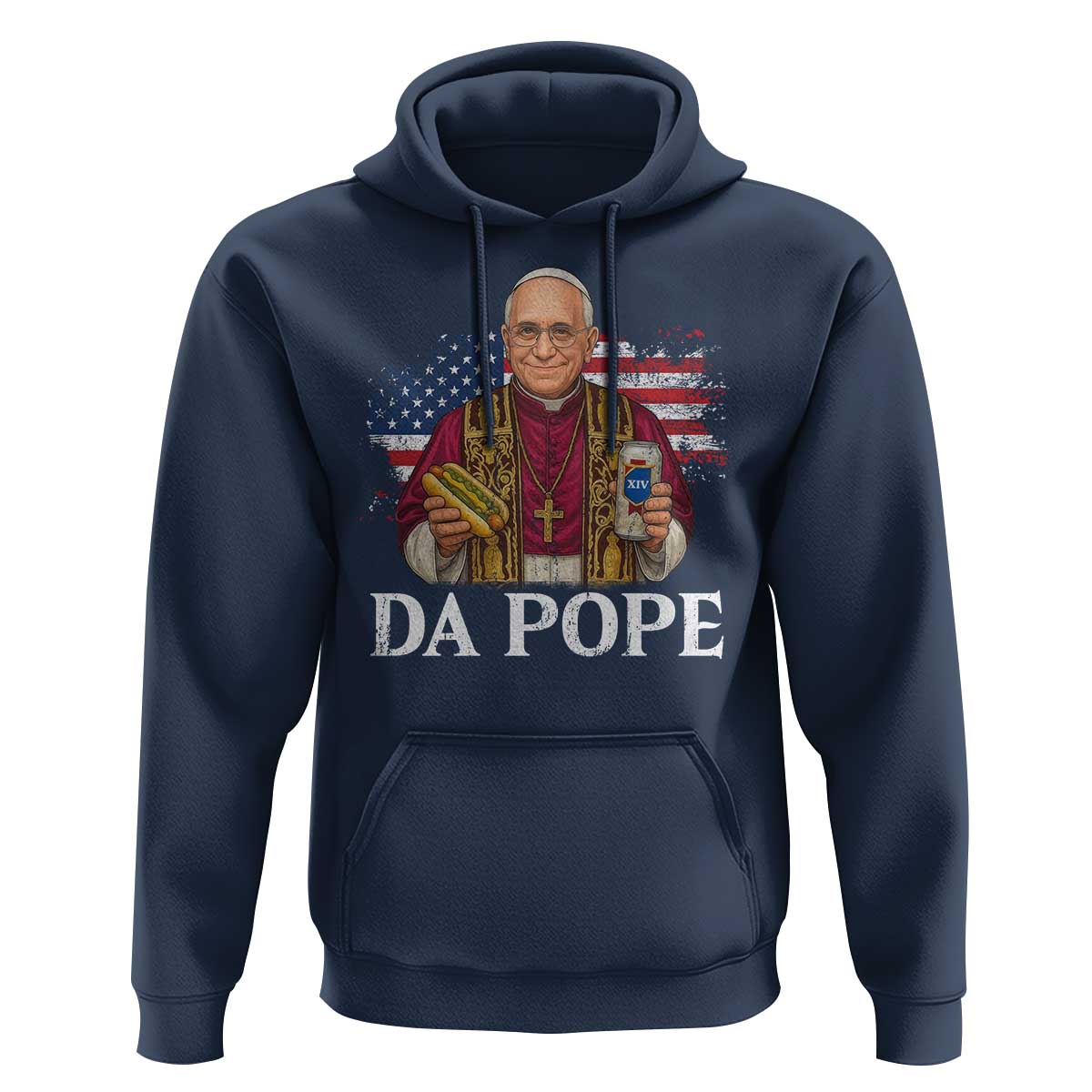 Funny Da Pope America Chicago Leo XIV Hoodie Hotdog And Beer