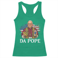 Funny Da Pope America Chicago Leo XIV Racerback Tank Top Hotdog And Beer