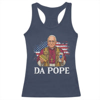Funny Da Pope America Chicago Leo XIV Racerback Tank Top Hotdog And Beer