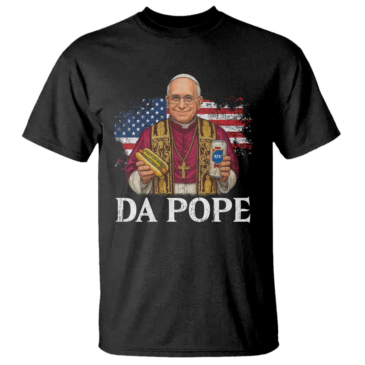 Funny Da Pope America Chicago Leo XIV T Shirt Hotdog And Beer