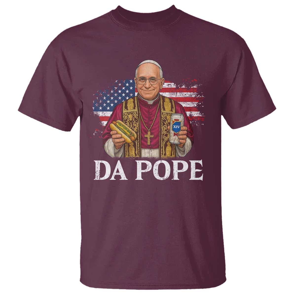 Funny Da Pope America Chicago Leo XIV T Shirt Hotdog And Beer