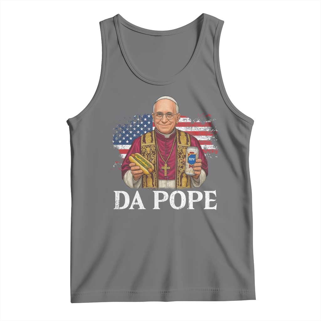 Funny Da Pope America Chicago Leo XIV Tank Top Hotdog And Beer