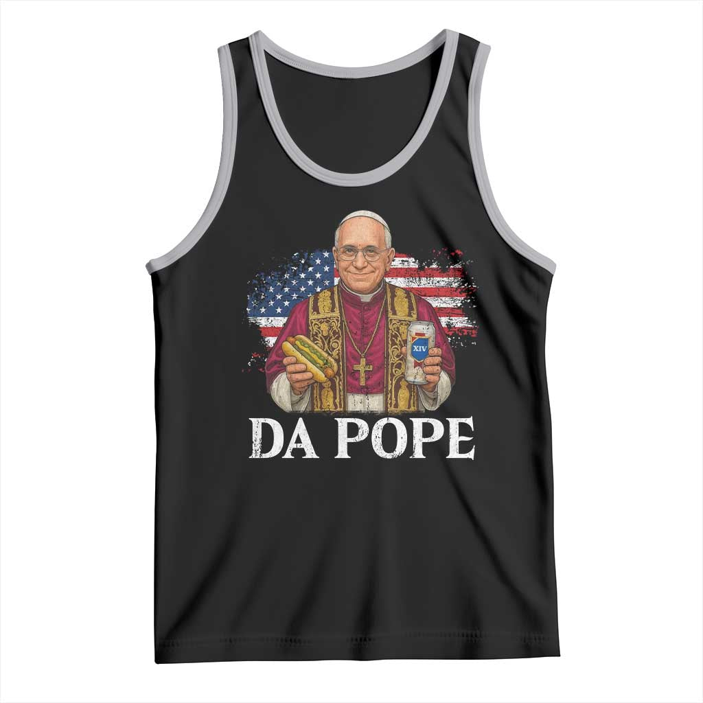 Funny Da Pope America Chicago Leo XIV Tank Top Hotdog And Beer