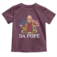 Funny Da Pope America Chicago Leo XIV Toddler T Shirt Hotdog And Beer