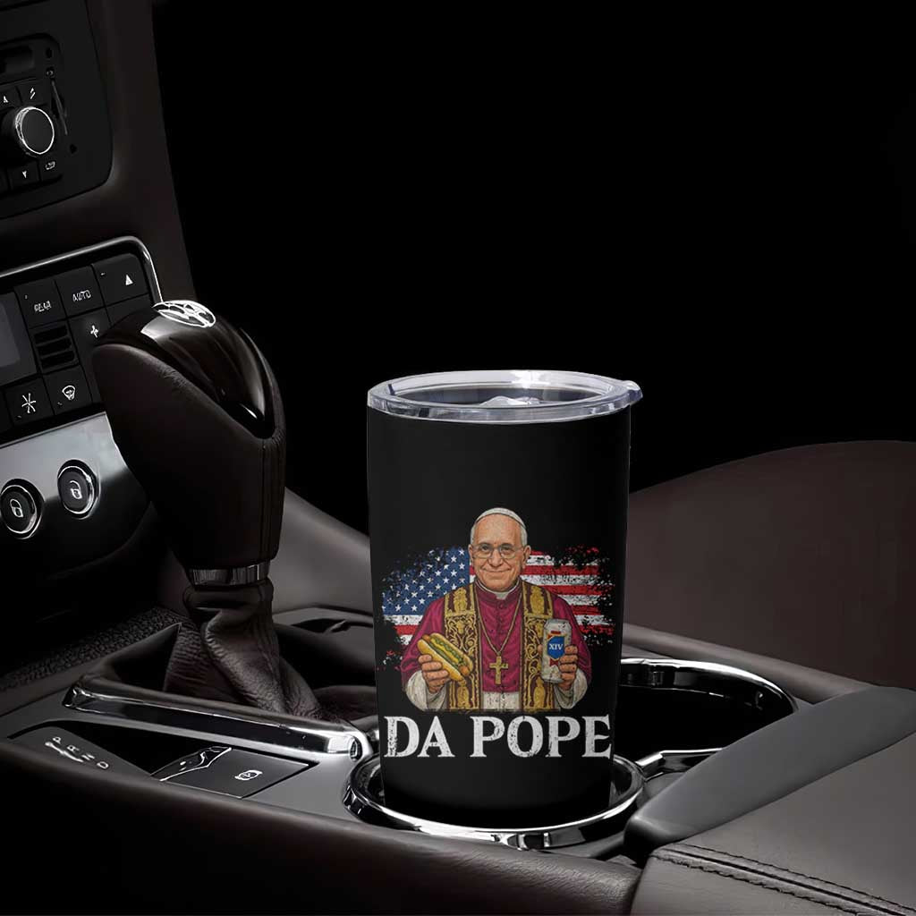 Funny Da Pope America Chicago Leo XIV Tumbler Cup Hotdog And Beer