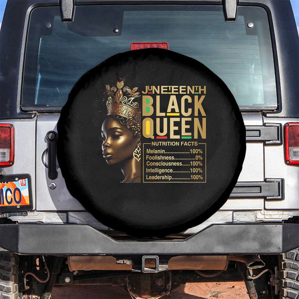 Juneteenth Black Queen Nutritional Facts Spare Tire Cover Afro Melanin Queen