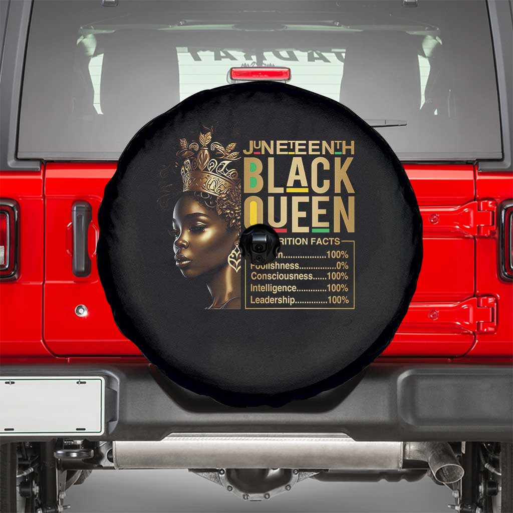 Juneteenth Black Queen Nutritional Facts Spare Tire Cover Afro Melanin Queen