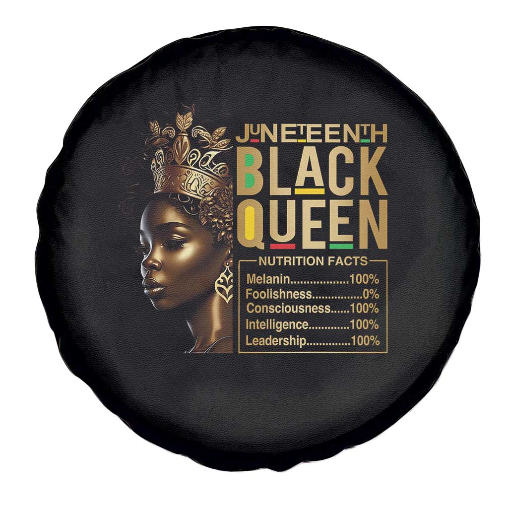 Juneteenth Black Queen Nutritional Facts Spare Tire Cover Afro Melanin Queen