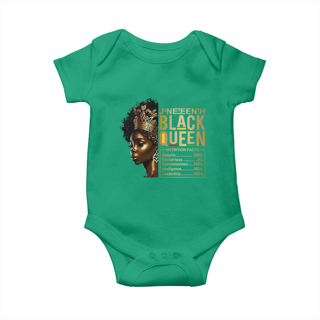Juneteenth Black Queen Nutritional Facts Baby Onesie Afro Melanin Queen