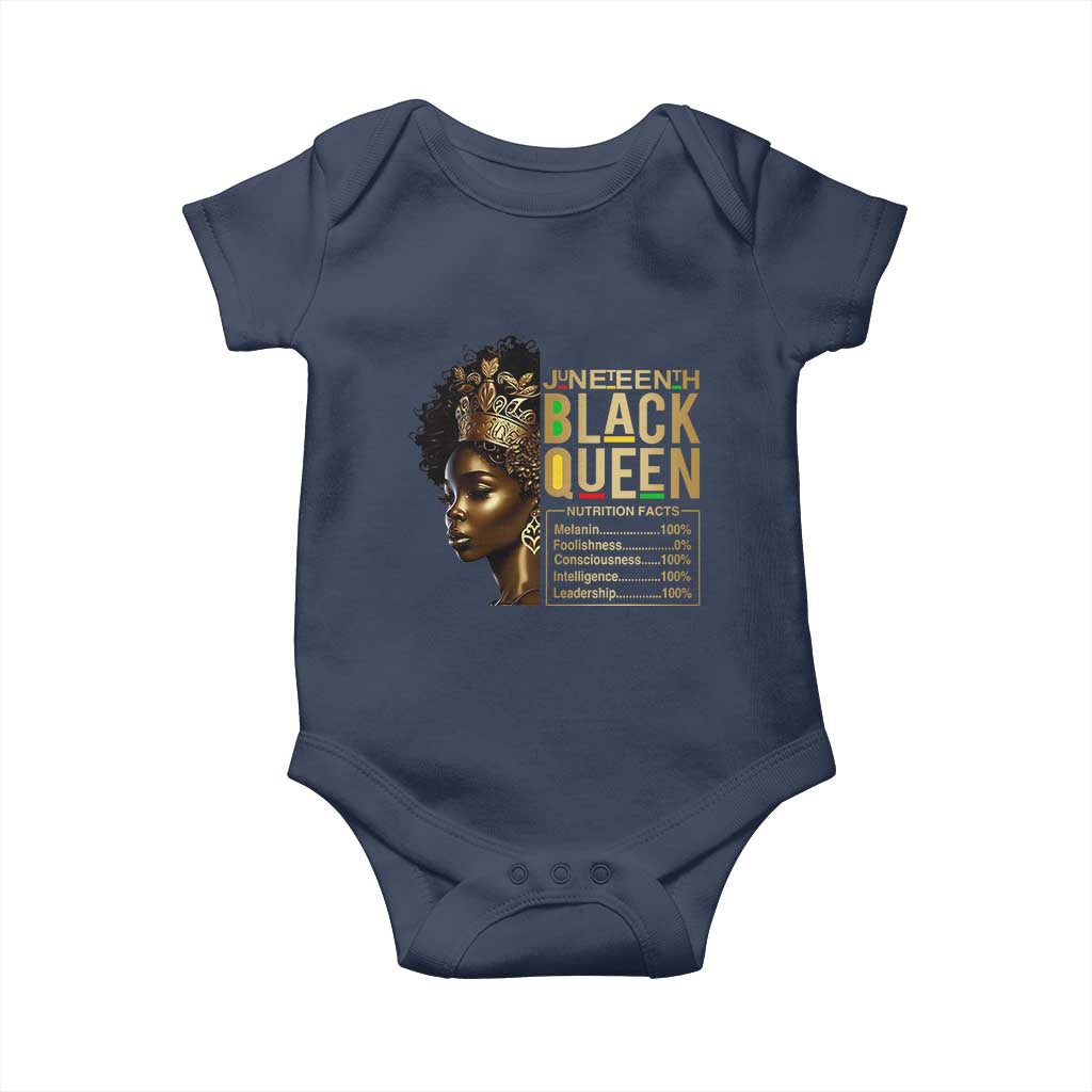 Juneteenth Black Queen Nutritional Facts Baby Onesie Afro Melanin Queen