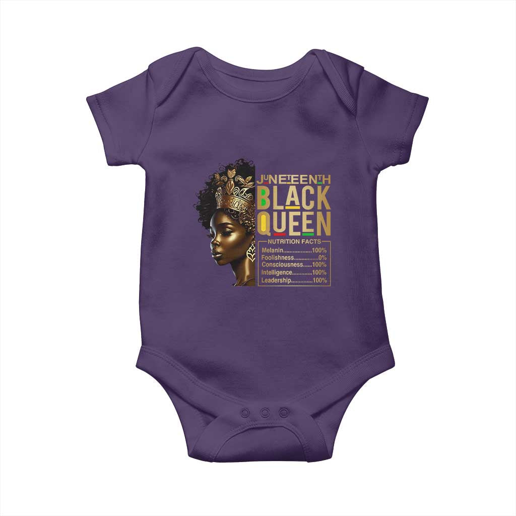 Juneteenth Black Queen Nutritional Facts Baby Onesie Afro Melanin Queen