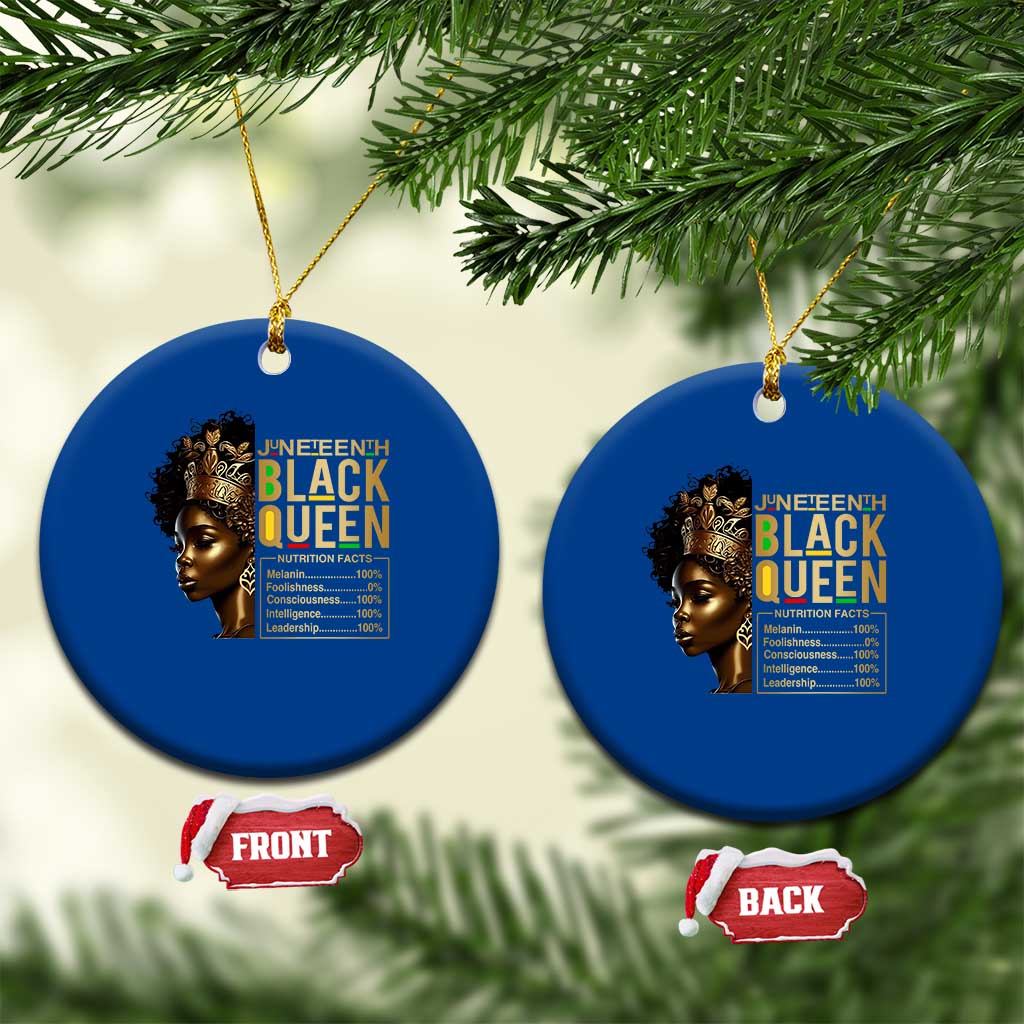 Juneteenth Black Queen Nutritional Facts Ceramic Ornament Afro Melanin Queen