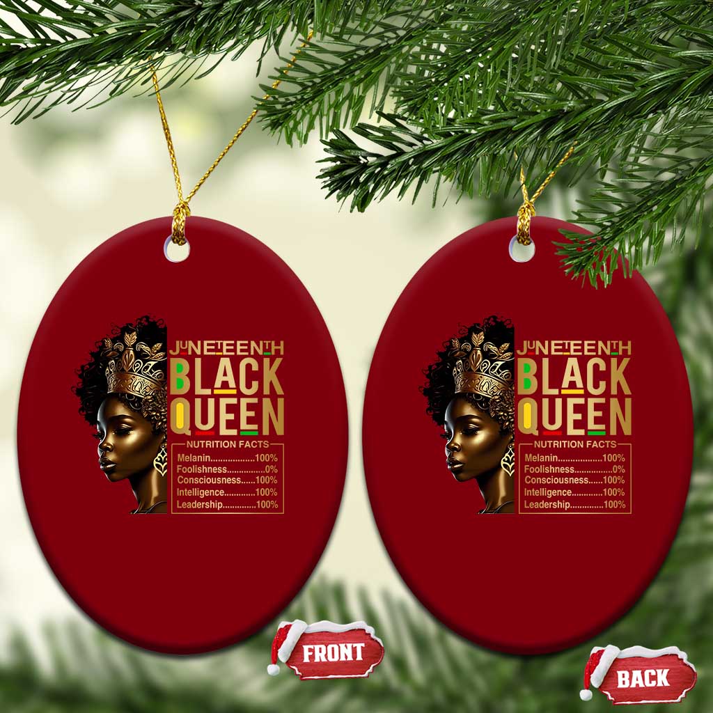 Juneteenth Black Queen Nutritional Facts Ceramic Ornament Afro Melanin Queen