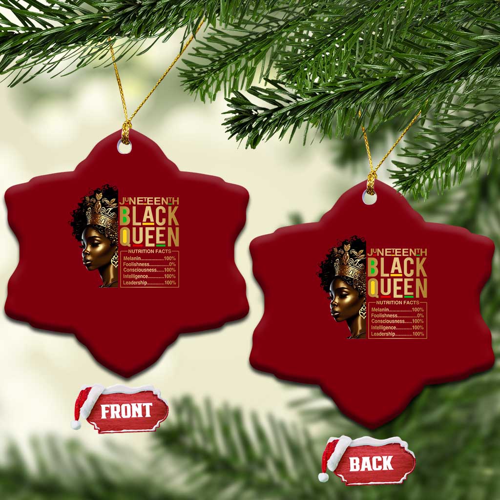 Juneteenth Black Queen Nutritional Facts Ceramic Ornament Afro Melanin Queen