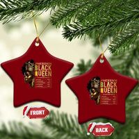 Juneteenth Black Queen Nutritional Facts Ceramic Ornament Afro Melanin Queen