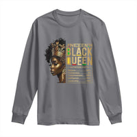 Juneteenth Black Queen Nutritional Facts Long Sleeve Shirt Afro Melanin Queen