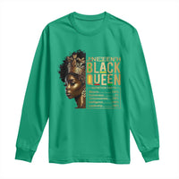 Juneteenth Black Queen Nutritional Facts Long Sleeve Shirt Afro Melanin Queen