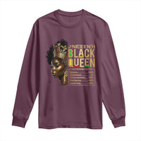 Juneteenth Black Queen Nutritional Facts Long Sleeve Shirt Afro Melanin Queen
