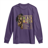 Juneteenth Black Queen Nutritional Facts Long Sleeve Shirt Afro Melanin Queen
