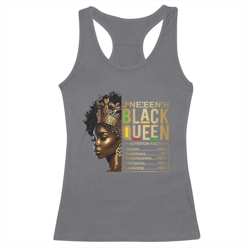 Juneteenth Black Queen Nutritional Facts Racerback Tank Top Afro Melanin Queen