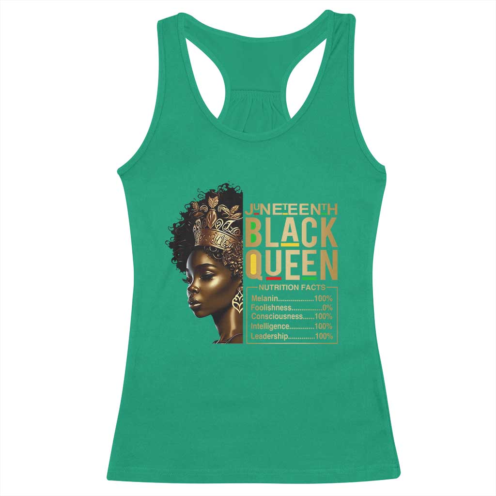 Juneteenth Black Queen Nutritional Facts Racerback Tank Top Afro Melanin Queen