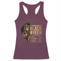 Juneteenth Black Queen Nutritional Facts Racerback Tank Top Afro Melanin Queen