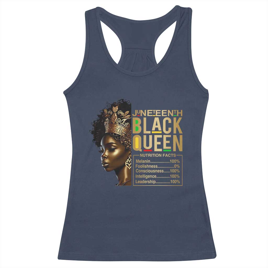 Juneteenth Black Queen Nutritional Facts Racerback Tank Top Afro Melanin Queen