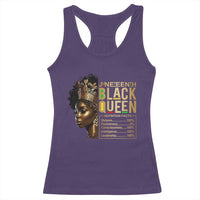 Juneteenth Black Queen Nutritional Facts Racerback Tank Top Afro Melanin Queen