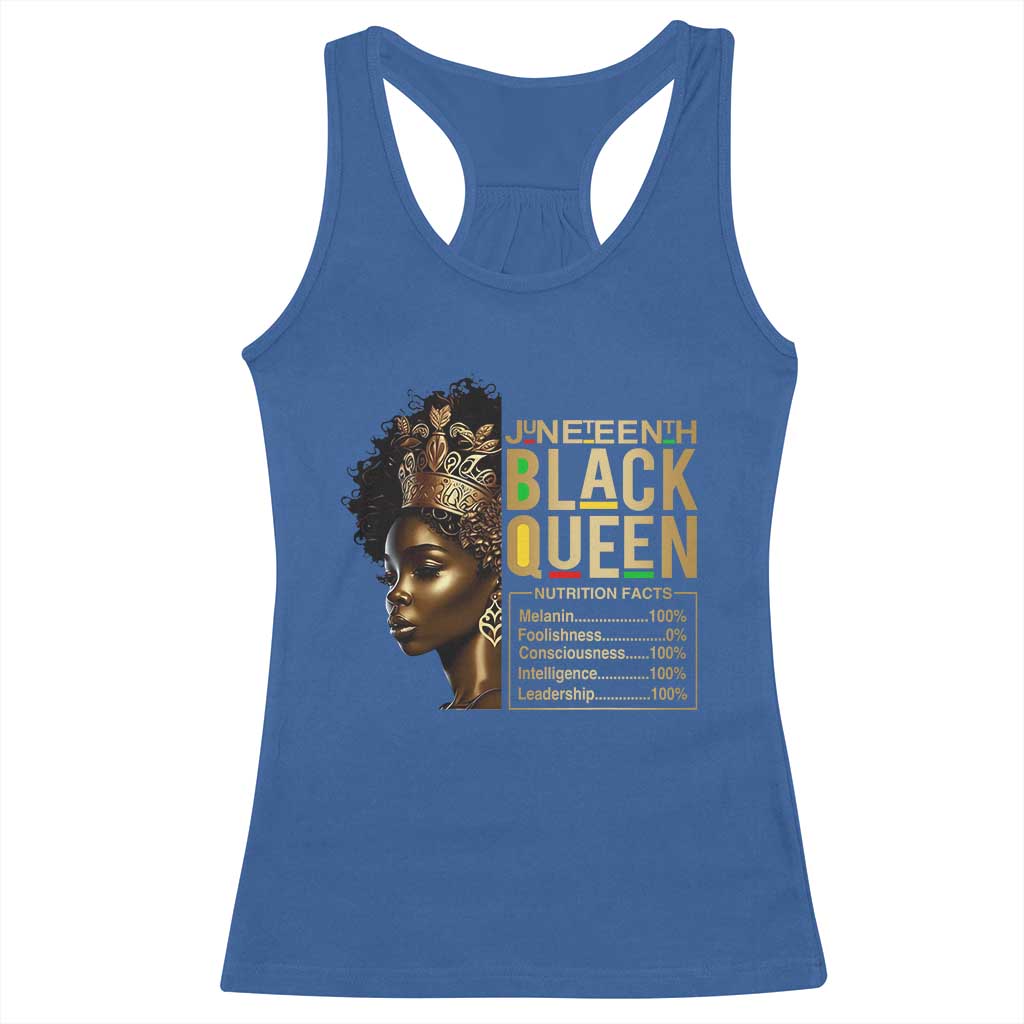 Juneteenth Black Queen Nutritional Facts Racerback Tank Top Afro Melanin Queen