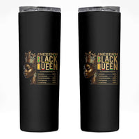 Juneteenth Black Queen Nutritional Facts Skinny Tumbler Afro Melanin Queen