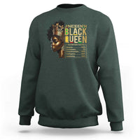 Juneteenth Black Queen Nutritional Facts Sweatshirt Afro Melanin Queen