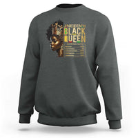 Juneteenth Black Queen Nutritional Facts Sweatshirt Afro Melanin Queen