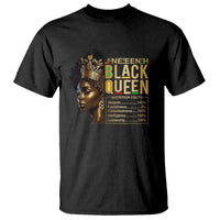Juneteenth Black Queen Nutritional Facts T Shirt Afro Melanin Queen