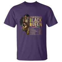 Juneteenth Black Queen Nutritional Facts T Shirt Afro Melanin Queen