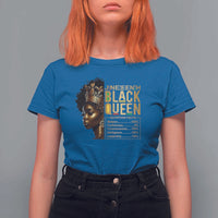 Juneteenth Black Queen Nutritional Facts T Shirt For Women Afro Melanin Queen