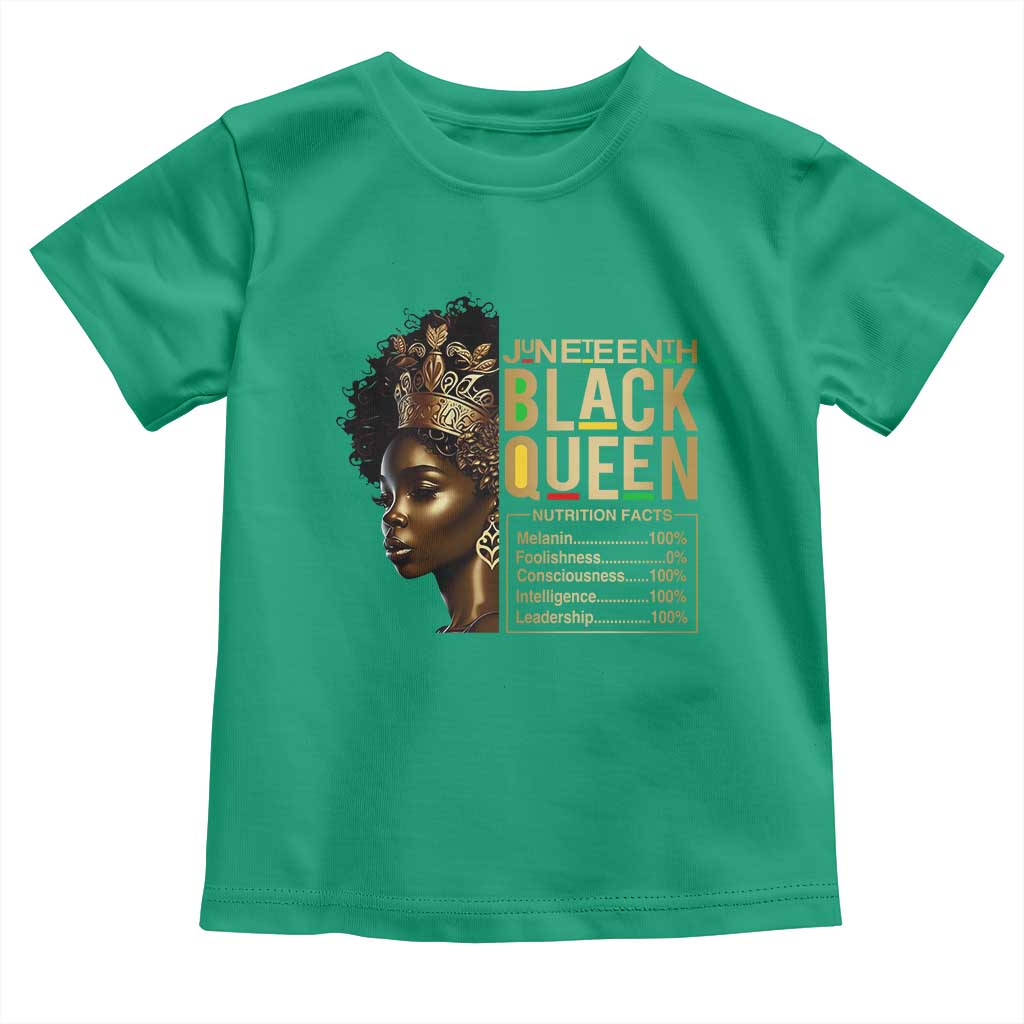 Juneteenth Black Queen Nutritional Facts Toddler T Shirt Afro Melanin Queen