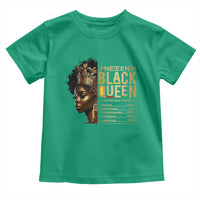Juneteenth Black Queen Nutritional Facts Toddler T Shirt Afro Melanin Queen