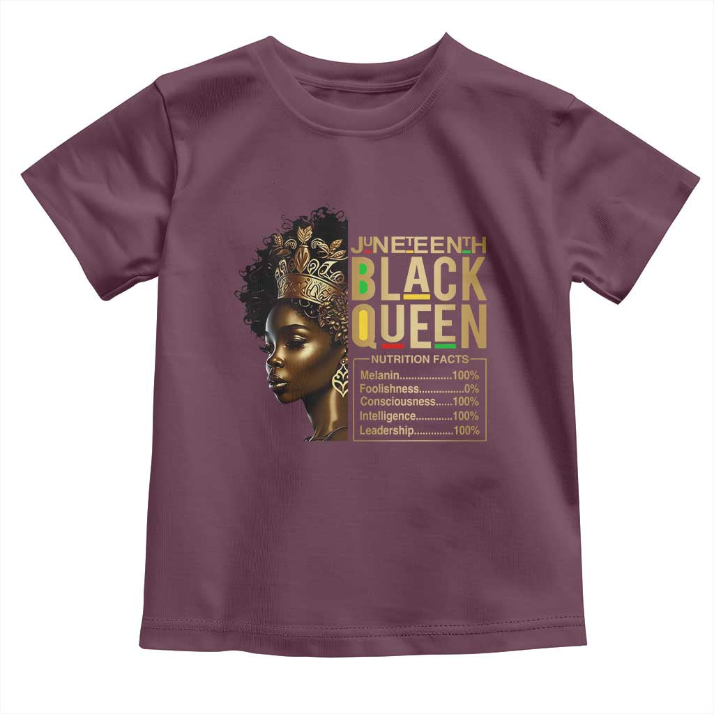 Juneteenth Black Queen Nutritional Facts Toddler T Shirt Afro Melanin Queen