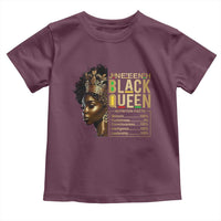 Juneteenth Black Queen Nutritional Facts Toddler T Shirt Afro Melanin Queen