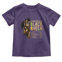 Juneteenth Black Queen Nutritional Facts Toddler T Shirt Afro Melanin Queen