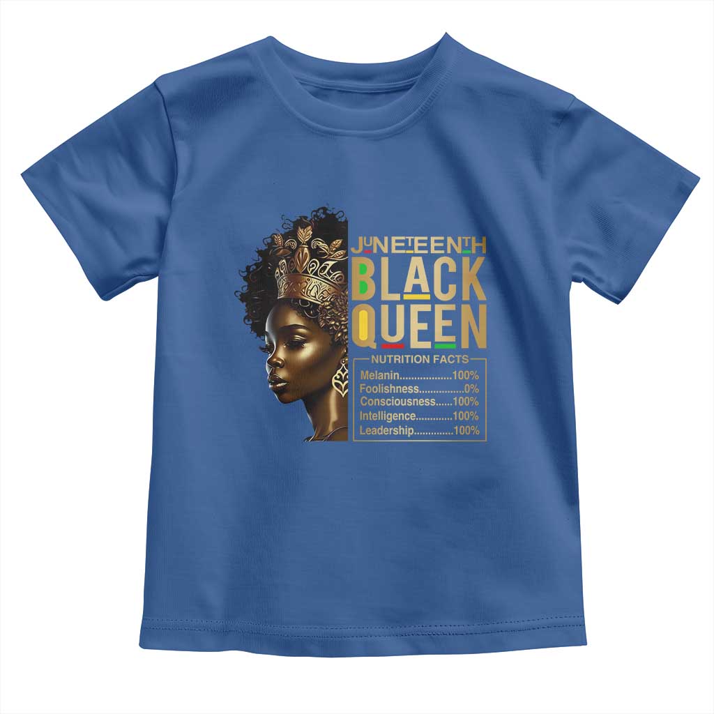 Juneteenth Black Queen Nutritional Facts Toddler T Shirt Afro Melanin Queen
