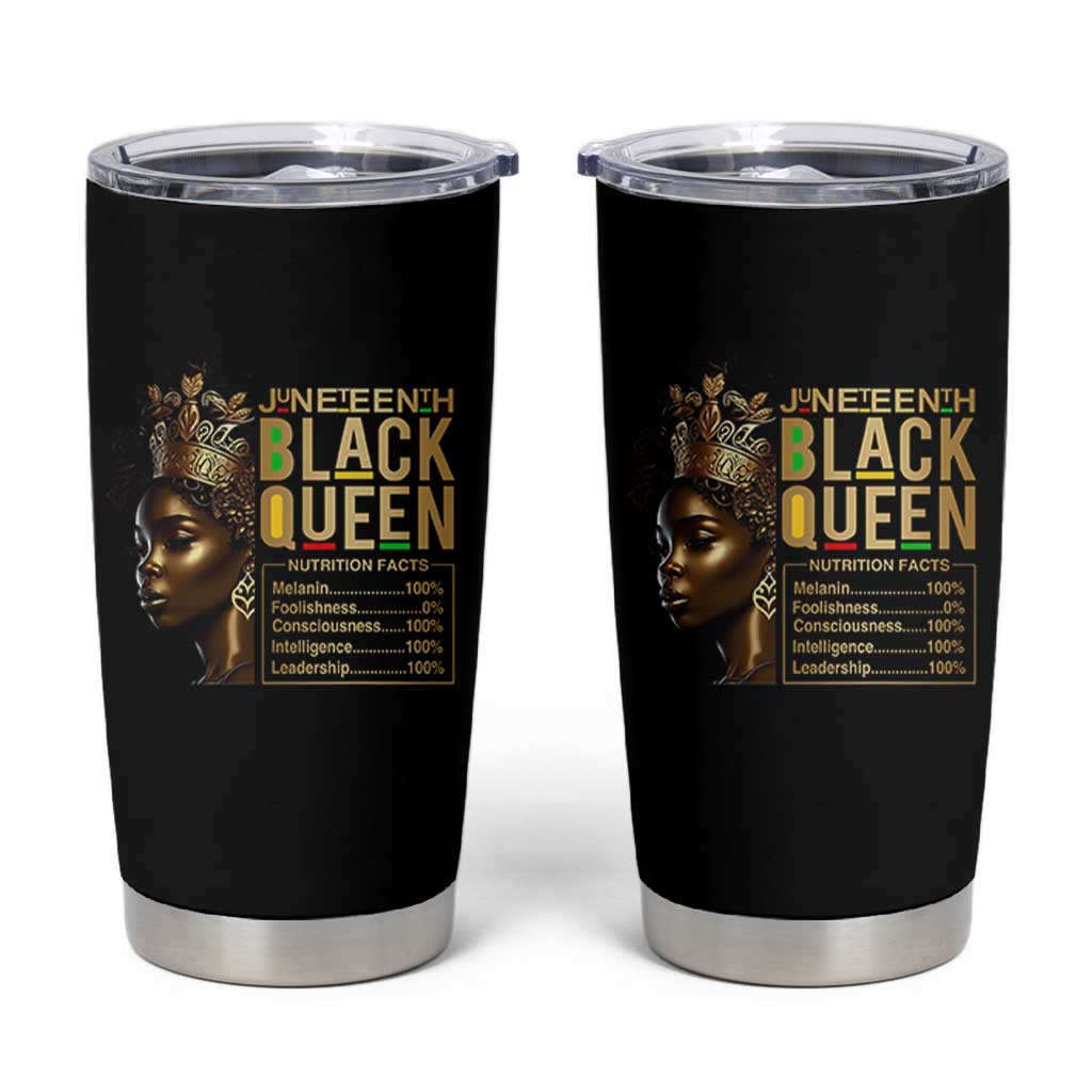 Juneteenth Black Queen Nutritional Facts Tumbler Cup Afro Melanin Queen