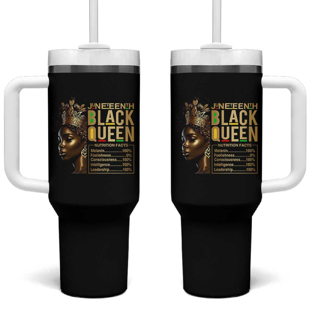 Juneteenth Black Queen Nutritional Facts Tumbler With Handle Afro Melanin Queen
