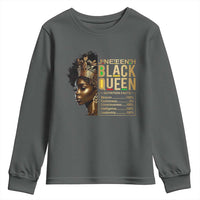 Juneteenth Black Queen Nutritional Facts Youth Sweatshirt Afro Melanin Queen