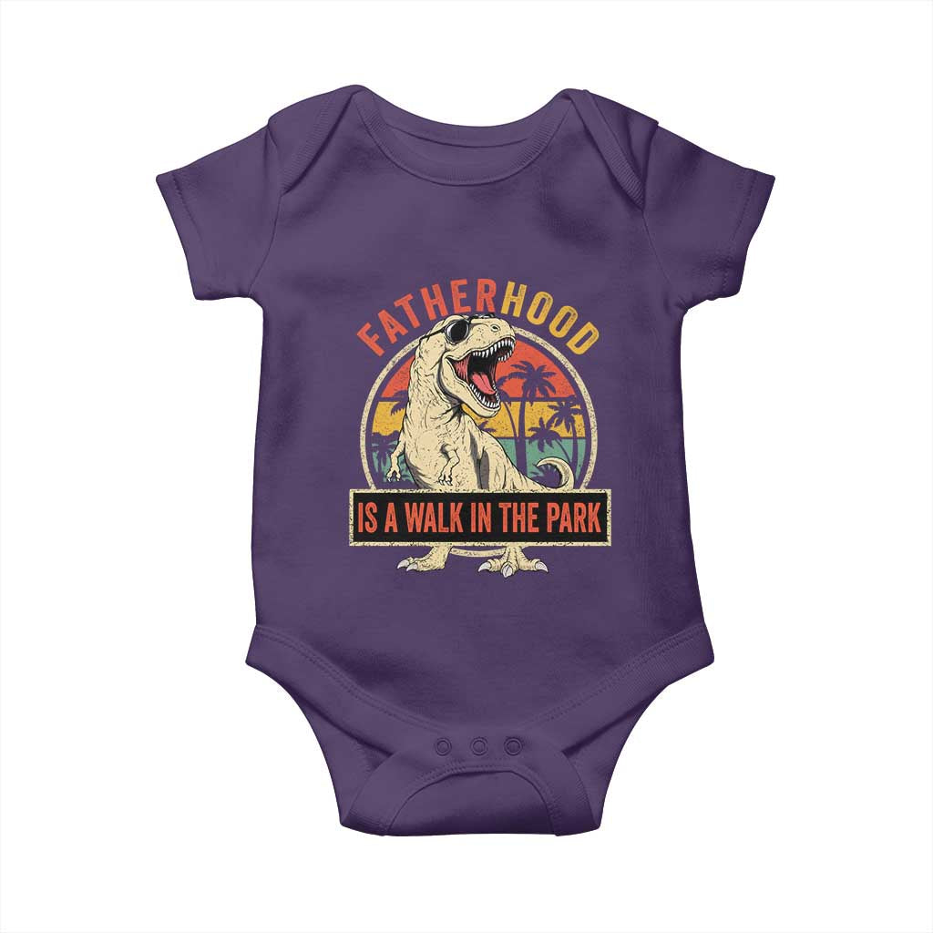 Fatherhood Is A Walk In The Park Dinosaur Dad Baby Onesie